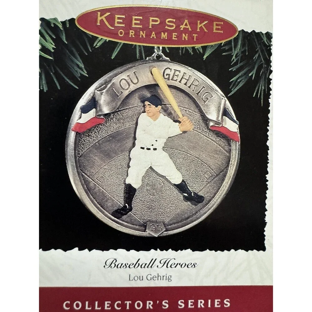 Hallmark Ornaments Jackie Robinson‎ Lou Gehrig Satchel Paige Baseball Heroes MLB